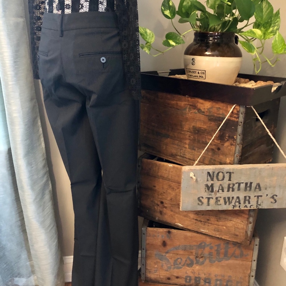 Express Editor Pants Black White Pinstripe Stripes - Picture 3 of 8